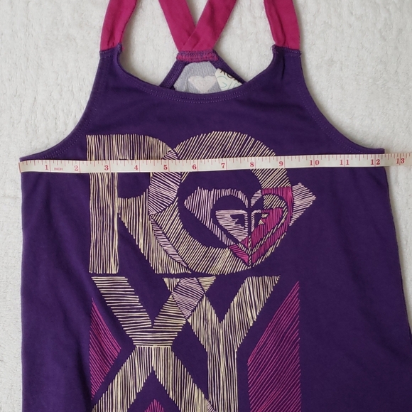 Girls Roxy 7 racerback cute purple tank - Picture 6 of 8